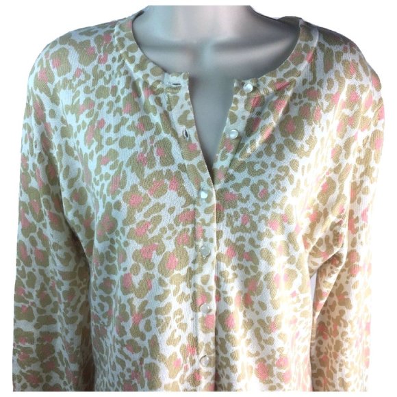 Womens Chawicks Button Up Cardigan u Knit Long sleeve Sweater u Size Large Pink - Picture 2 of 6